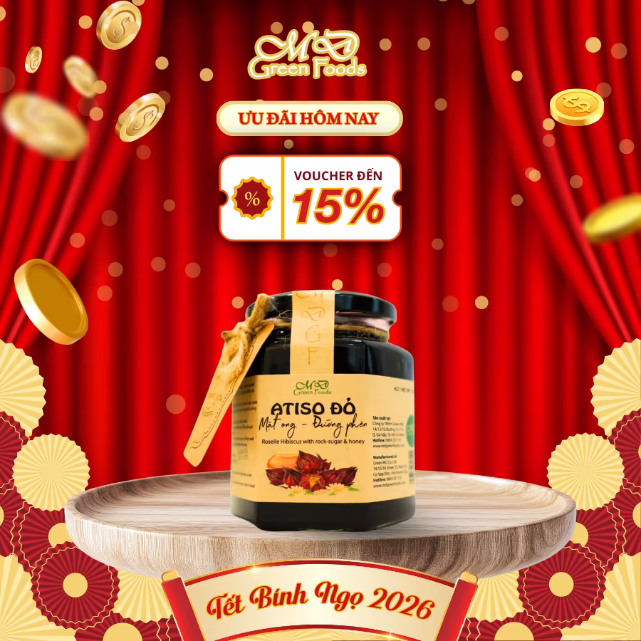 ATISO ĐỎ MẬT ONG ĐƯỜNG PHÈN MD GREEN FOODS - 480GR